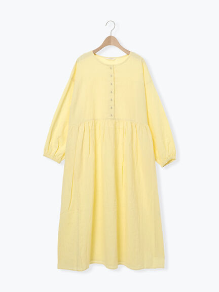 【Cross×Linen】ギャザーワンピース（レッド/ベージュ/モカ/イエロー/グリーン）｜Samansa Mos2（サマンサ モスモス）通販