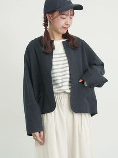 クルーネックジャケット　cross linen Samansa Mos2｜【Cross*Linen】クルーネックジャケット | Rakuten