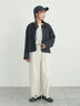 【Cross×Linen】クルーネックジャケット（ブラック/ベージュ）｜Samansa Mos2（サマンサ モスモス）通販
