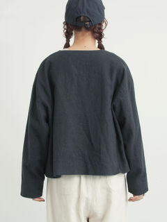クルーネックジャケット　cross linen サマンサ モスモス Samansa Mos2 【Cross×Linen】クルーネック