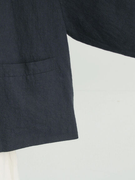 【Cross×Linen】クルーネックジャケット（ブラック/ベージュ）｜Samansa Mos2（サマンサ モスモス）通販