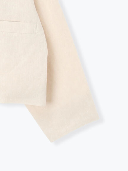 【Cross×Linen】クルーネックジャケット（ブラック/ベージュ）｜Samansa Mos2（サマンサ モスモス）通販