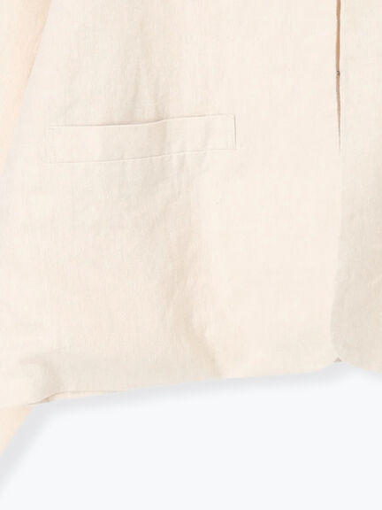 【Cross×Linen】クルーネックジャケット（ブラック/ベージュ）｜Samansa Mos2（サマンサ モスモス）通販