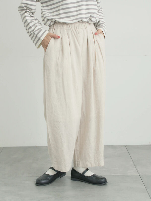 【Cross×Linen】ふんわりパンツ（ブラック/ベージュ）｜Samansa Mos2（サマンサ モスモス）通販