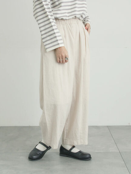 【Cross×Linen】ふんわりパンツ（ブラック/ベージュ）｜Samansa Mos2（サマンサ モスモス）通販