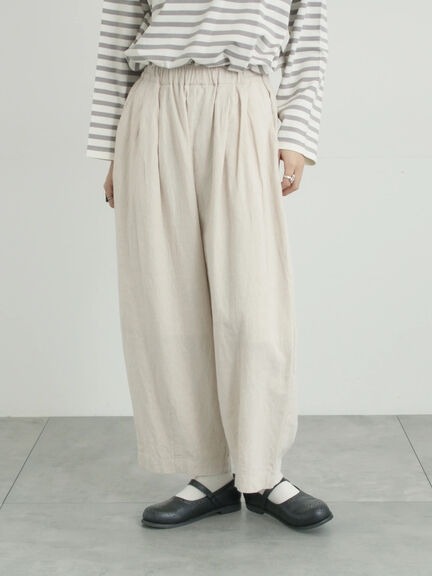 【Cross×Linen】ふんわりパンツ（ブラック/ベージュ）｜Samansa Mos2（サマンサ モスモス）通販