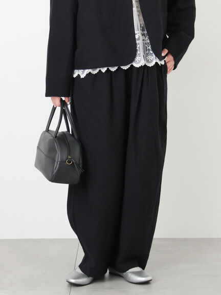 【Cross×Linen】ふんわりパンツ（ブラック/ベージュ）｜Samansa Mos2（サマンサ モスモス）通販