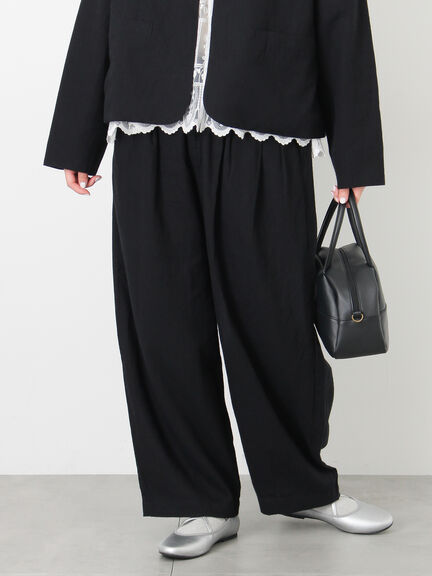 【Cross×Linen】ふんわりパンツ（ブラック/ベージュ）｜Samansa Mos2（サマンサ モスモス）通販