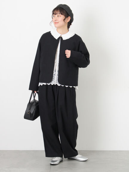 【Cross×Linen】ふんわりパンツ（ブラック/ベージュ）｜Samansa Mos2（サマンサ モスモス）通販