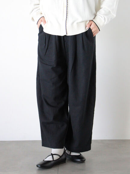 【Cross×Linen】ふんわりパンツ（ブラック/ベージュ）｜Samansa Mos2（サマンサ モスモス）通販
