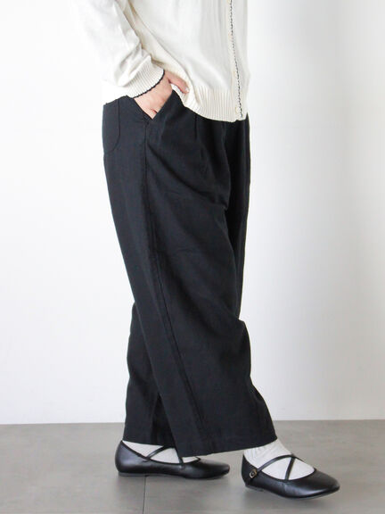 【Cross×Linen】ふんわりパンツ（ブラック/ベージュ）｜Samansa Mos2（サマンサ モスモス）通販