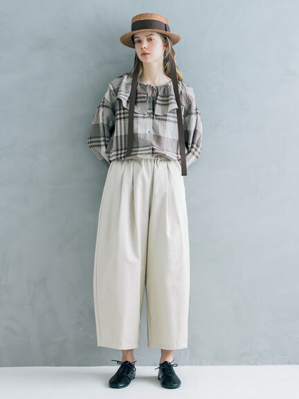 【Cross×Linen】セーラーカラーブラウス（レッド/ベージュ/モカ/イエロー/グリーン）｜Samansa Mos2（サマンサ モスモス）通販