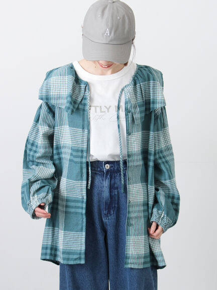 【Cross×Linen】セーラーカラーブラウス（レッド/ベージュ/モカ/イエロー/グリーン）｜Samansa Mos2（サマンサ モスモス）通販