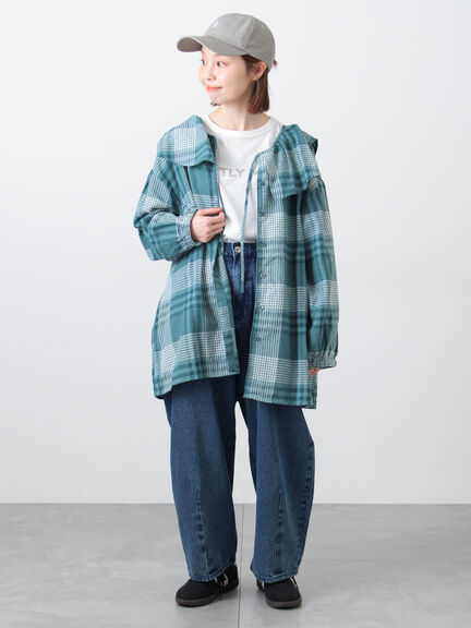 【Cross×Linen】セーラーカラーブラウス（レッド/ベージュ/モカ/イエロー/グリーン）｜Samansa Mos2（サマンサ モスモス）通販