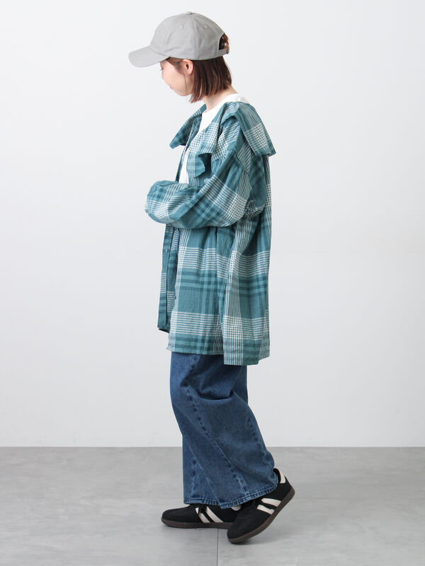 セール】 【Cross×Linen】セーラーカラーブラウス（レッド/ベージュ