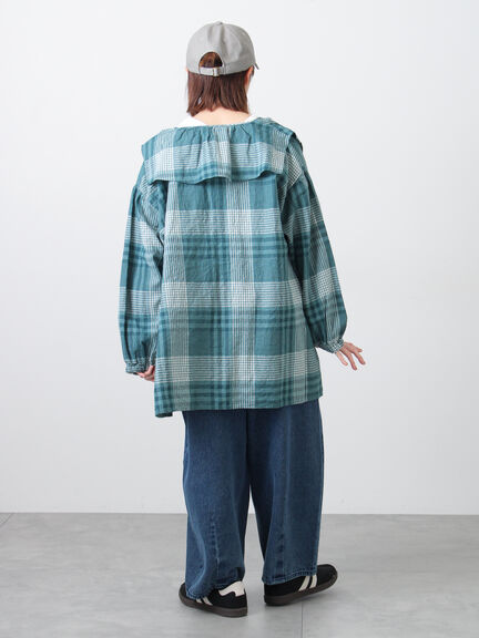 【Cross×Linen】セーラーカラーブラウス（レッド/ベージュ/モカ/イエロー/グリーン）｜Samansa Mos2（サマンサ モスモス）通販