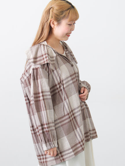 【Cross×Linen】セーラーカラーブラウス（レッド/ベージュ/モカ/イエロー/グリーン）｜Samansa Mos2（サマンサ モスモス）通販