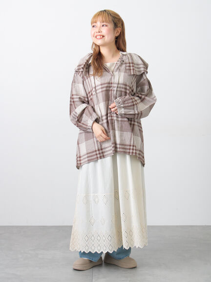 【Cross×Linen】セーラーカラーブラウス（レッド/ベージュ/モカ/イエロー/グリーン）｜Samansa Mos2（サマンサ モスモス）通販