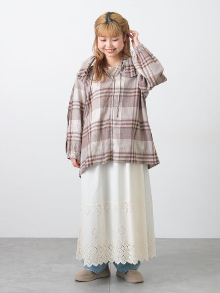 【Cross×Linen】セーラーカラーブラウス（レッド/ベージュ/モカ/イエロー/グリーン）｜Samansa Mos2（サマンサ モスモス）通販