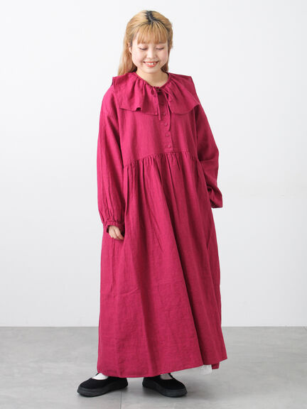 【Cross×Linen】セーラーカラーブラウス（レッド/ベージュ/モカ/イエロー/グリーン）｜Samansa Mos2（サマンサ モスモス）通販