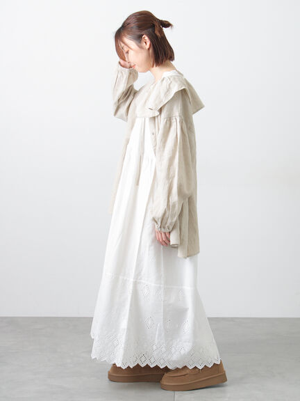 【Cross×Linen】セーラーカラーブラウス（レッド/ベージュ/モカ/イエロー/グリーン）｜Samansa Mos2（サマンサ モスモス）通販