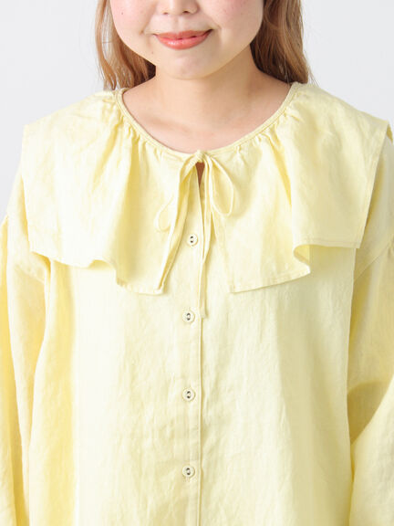 【Cross×Linen】セーラーカラーブラウス（レッド/ベージュ/モカ/イエロー/グリーン）｜Samansa Mos2（サマンサ モスモス）通販