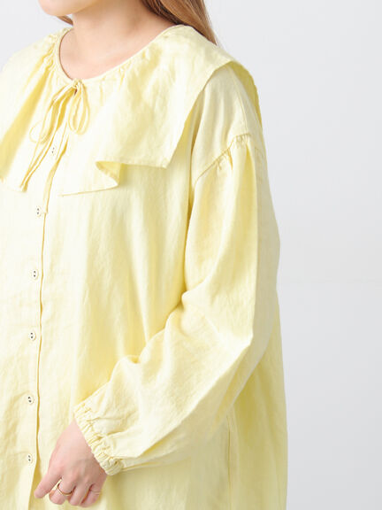 【Cross×Linen】セーラーカラーブラウス（レッド/ベージュ/モカ/イエロー/グリーン）｜Samansa Mos2（サマンサ モスモス）通販