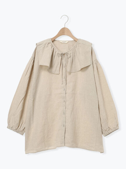 【Cross×Linen】セーラーカラーブラウス（レッド/ベージュ/モカ/イエロー/グリーン）｜Samansa Mos2（サマンサ モスモス）通販