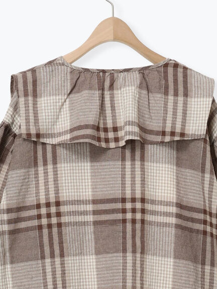 【Cross×Linen】セーラーカラーブラウス（レッド/ベージュ/モカ/イエロー/グリーン）｜Samansa Mos2（サマンサ モスモス）通販