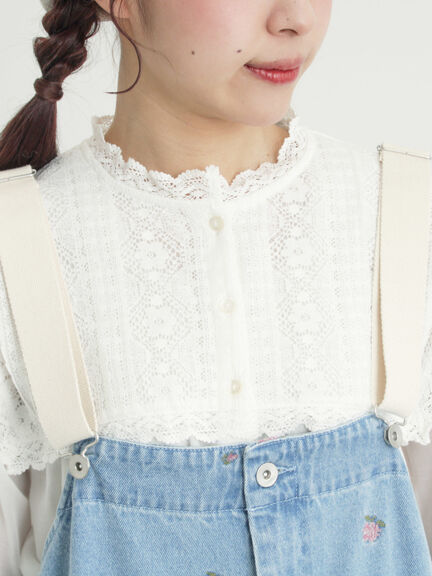 裾フリルティアードレースブラウス（オフホワイト/ブラック/キナリ）｜Samansa Mos2（サマンサ モスモス）通販