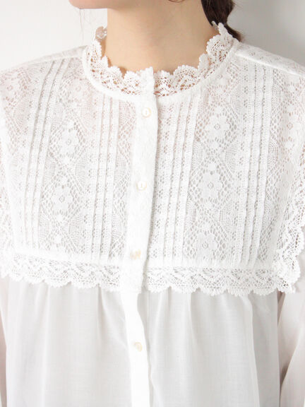 裾フリルティアードレースブラウス（オフホワイト/ブラック/キナリ）｜Samansa Mos2（サマンサ モスモス）通販