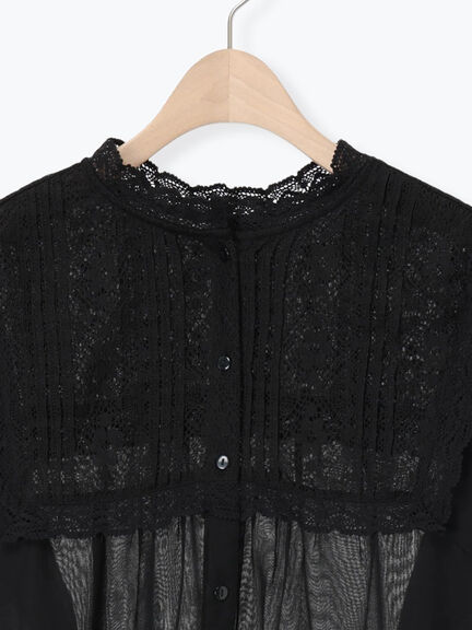 裾フリルティアードレースブラウス（オフホワイト/ブラック/キナリ）｜Samansa Mos2（サマンサ モスモス）通販