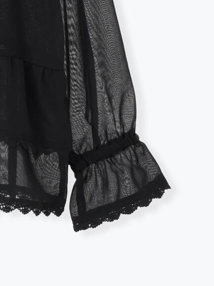 裾フリルティアードレースブラウス（オフホワイト/ブラック/キナリ）｜Samansa Mos2（サマンサ モスモス）通販