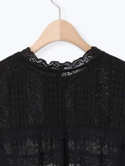 裾フリルティアードレースブラウス（オフホワイト/ブラック/キナリ）｜Samansa Mos2（サマンサ モスモス）通販