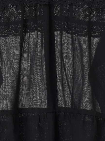 裾フリルティアードレースブラウス（オフホワイト/ブラック/キナリ）｜Samansa Mos2（サマンサ モスモス）通販