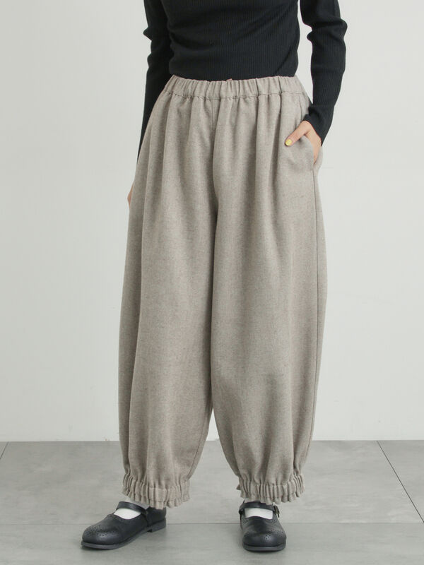 【帯電防止裏地】ヘリンボーンバルーンパンツ《M/Lサイズ》（ベージュ）｜Samansa Mos2（サマンサ モスモス）通販