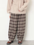 【帯電防止裏地】ヘリンボーンバルーンパンツ《M/Lサイズ》（ブラウン）｜Samansa Mos2（サマンサ モスモス）通販