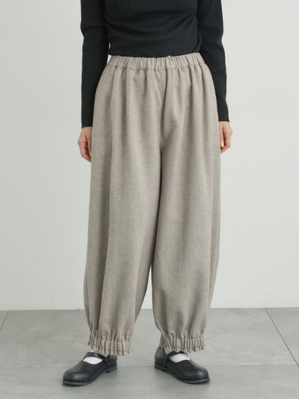 【帯電防止裏地】ヘリンボーンバルーンパンツ《M/Lサイズ》（チャコールグレー/ベージュ/ブラウン/キャメル）｜Samansa Mos2（サマンサ モスモス）通販