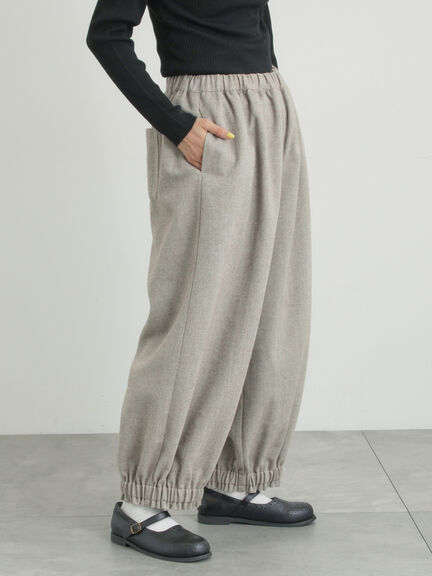 【帯電防止裏地】ヘリンボーンバルーンパンツ《M/Lサイズ》（チャコールグレー/ベージュ/ブラウン/キャメル）｜Samansa Mos2（サマンサ モスモス）通販