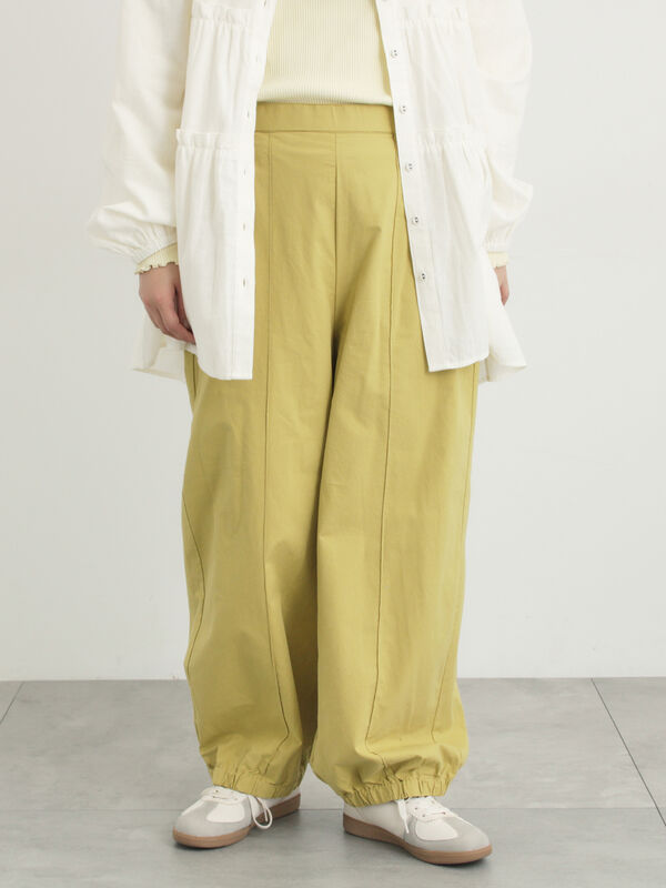 【M/Lサイズ】センターピンタック裾ギャザーパンツ（イエロー）｜Samansa Mos2（サマンサ モスモス）通販