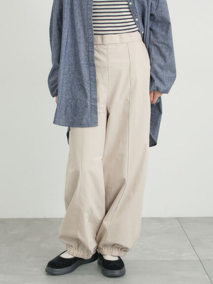 【M/Lサイズ】センターピンタック裾ギャザーパンツ（チャコールグレー/ベージュ/イエロー/ネイビー）｜Samansa Mos2（サマンサ モスモス）通販