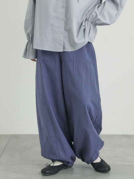 【M/Lサイズ】センターピンタック裾ギャザーパンツ（チャコールグレー/ベージュ/イエロー/ネイビー）｜Samansa Mos2（サマンサ モスモス）通販