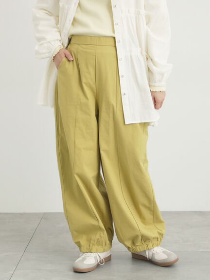 【M/Lサイズ】センターピンタック裾ギャザーパンツ（チャコールグレー/ベージュ/イエロー/ネイビー）｜Samansa Mos2（サマンサ モスモス）通販