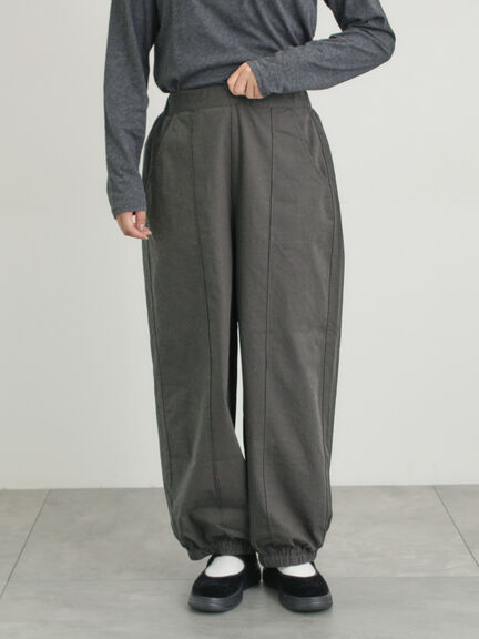 【M/Lサイズ】センターピンタック裾ギャザーパンツ（チャコールグレー/ベージュ/イエロー/ネイビー）｜Samansa Mos2（サマンサ モスモス）通販