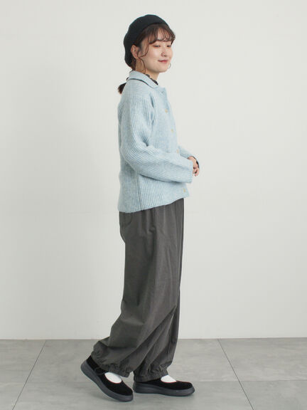 【M/Lサイズ】センターピンタック裾ギャザーパンツ（チャコールグレー/ベージュ/イエロー/ネイビー）｜Samansa Mos2（サマンサ モスモス）通販