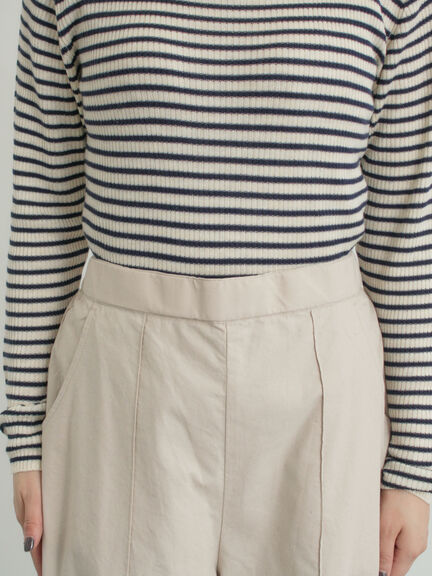 【M/Lサイズ】センターピンタック裾ギャザーパンツ（チャコールグレー/ベージュ/イエロー/ネイビー）｜Samansa Mos2（サマンサ モスモス）通販