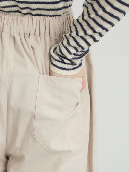 【M/Lサイズ】センターピンタック裾ギャザーパンツ（チャコールグレー/ベージュ/イエロー/ネイビー）｜Samansa Mos2（サマンサ モスモス）通販