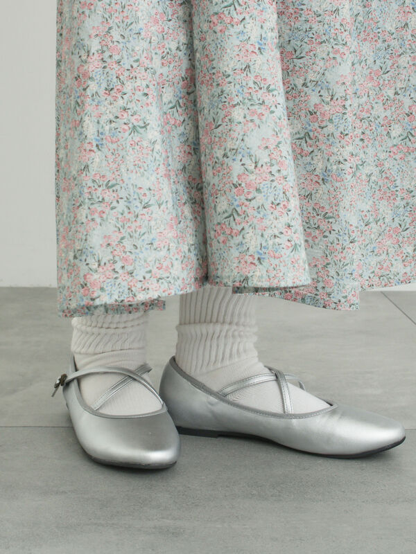 クロスストラップバレエシューズ（シルバー）｜Samansa Mos2（サマンサ モスモス）通販