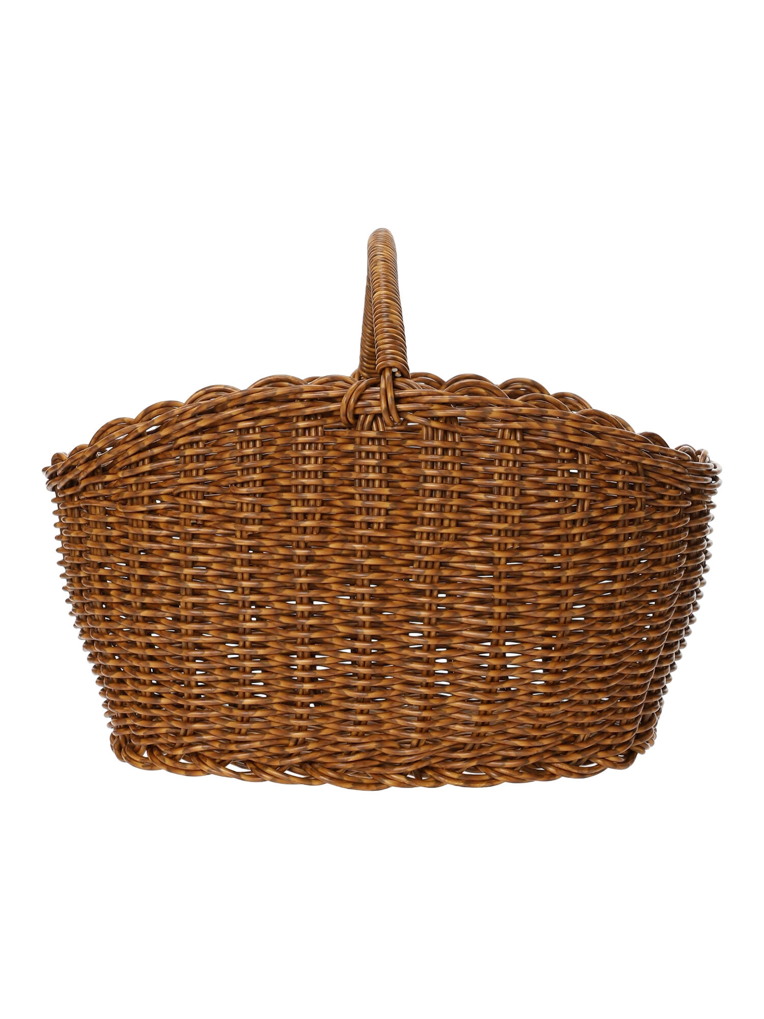 オーバルワンハンドルバスケットL（ベージュ/ブラウン/雑貨/その他雑貨