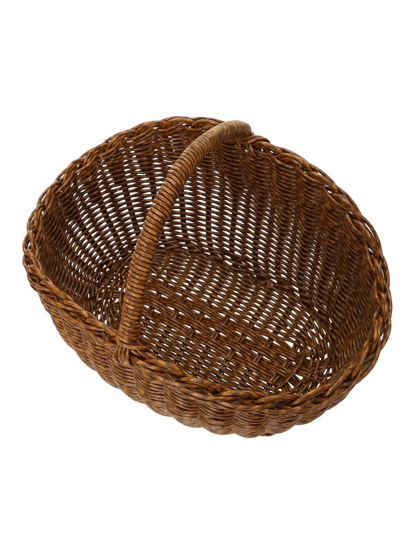 オーバルワンハンドルバスケットL（ベージュ/ブラウン/雑貨/その他雑貨